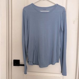 Vince Pima Cotton Long Sleeve Blue Medium